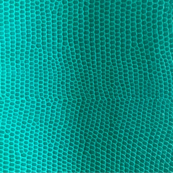 Burberry London Turquoise Croc Pattern Wristlet Clutch Bag Plaid Print Interior - Picture 5 of 5